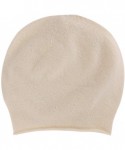 Skullies & Beanies Women's 100% Pure Cashmere Beanie Hat-Women Gift Beanie Skull Ski Hats - Ivory - C51947QQXUZ $40.08
