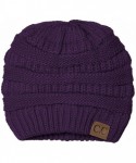 Skullies & Beanies Thick Knit Soft Stretch Beanie Cap - Purple - CP11PKPW0CD $16.33