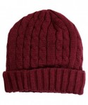 Skullies & Beanies Trendy Winter Warm Soft Beanie Cable Knitted Hat Cap For Women - Burgundy - CC127H063I5 $14.07