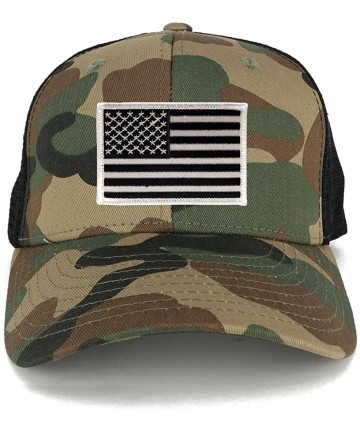 Baseball Caps US American Flag Embroidered Iron on Patch Adjustable Camo Trucker Cap - WWB - Black White Patch - CC12N34458V ...