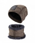 Skullies & Beanies Winter Hat Warm Thick Beanie Hat Scarf Set Knitted Hat for Men Women - N-kahki - CS18I9AYT45 $14.60