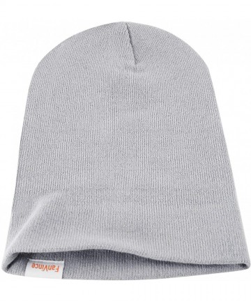 Skullies & Beanies Beanie for Men and Women Thermal Acrylic Knit Winter Hats Warm Mens Gifts - Gray - CT18WIDCZAR $13.30