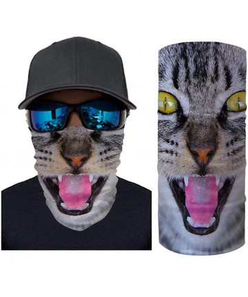 Balaclavas Cool 3D Animal Print Bandana for Men Women Neck Gaiter Scarf Dust Wind Balaclava Headband - Happy Cat - CJ197Y8U8M...