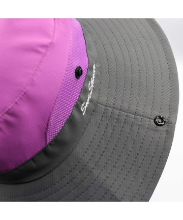 Sun Hats Women's Sun Hat Outdoor Wide Brim Beach UV Protection Hats Ponytail Boonie Foldable Fishing Mesh Bucket Caps - CF18U...