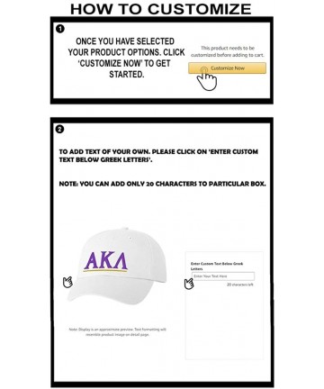 Skullies & Beanies Personalized Alpha Kappa Lambda Greek Line Hat - White - CV18CL47DY8 $35.99