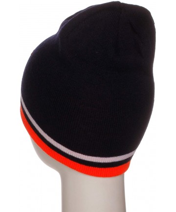 Skullies & Beanies USA Sports City State Cuffless Beanie Knit Hat Cap - Denver Navy/Orange - CP12NYFZ5BU $15.29