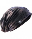 Skullies & Beanies Mens Slouchy Beanie Skull Cap Summer Thin Baggy Oversized Knit Hat B301 - B090-a-brown - CS18E7HO3W3 $17.78