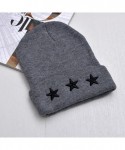 Skullies & Beanies Women's Winter Wool Cap Hip hop Knitting Skull hat - Star Gray - C412O56GKGQ $15.35