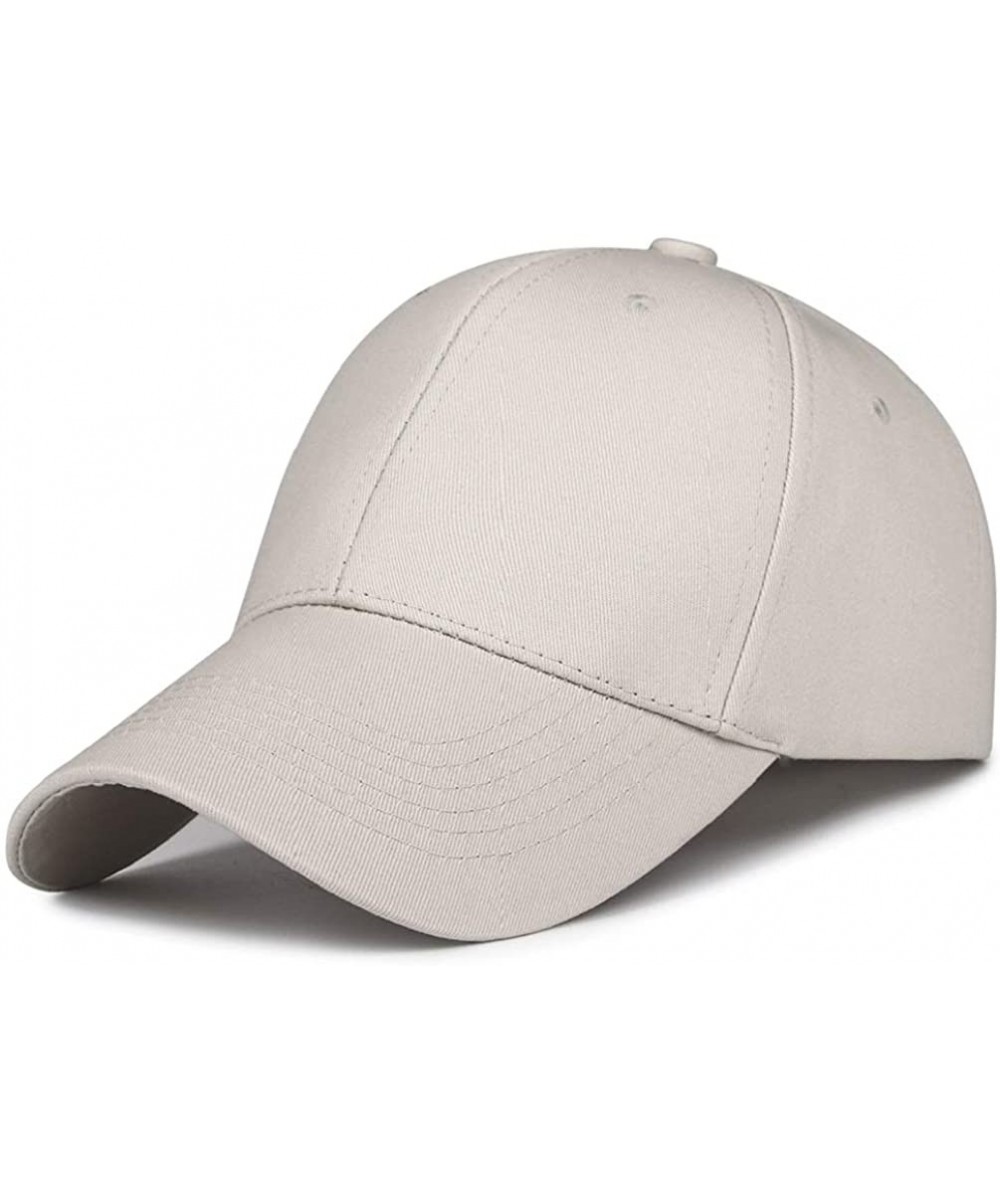 Baseball Caps Mens Womens Baseball Cap Adjustable Cotton Dad Hat Classic Sports Hats - Beige - CY18O95AOEZ $22.71