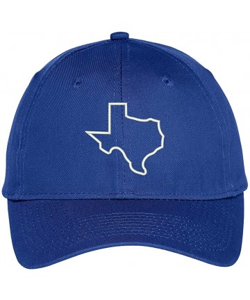 Baseball Caps Texas State Outline Embroidered Baseball Cap - Royal - C012F0KX9Y5 $23.27
