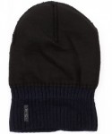 Skullies & Beanies Trendy Warm Ribbed Beanie Thick Slouchy Stretch Cable Knit Hat Soft Unisex Solid Skull Cap - Navy - CM188I...