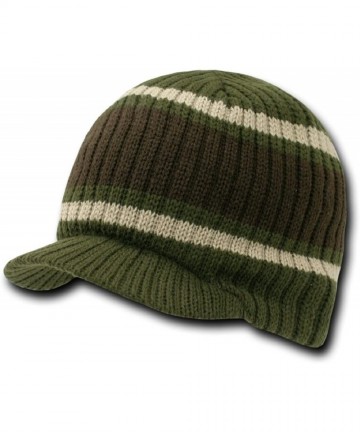 Skullies & Beanies New Striped Campus Winter Jeep Cap - Brown - CO112LOM3OB $14.43