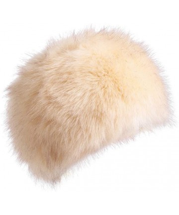 Skullies & Beanies Faux Fur Cossack Russian Style Hat for Ladies Winter Hats for Women - Beige - CM12NTL0PMJ $19.15