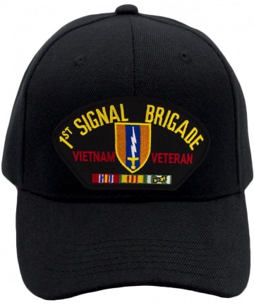 Baseball Caps 1st Signal Brigade - Vietnam War Veteran Hat/Ballcap Adjustable One Size Fits Most - Black - C01888TEIX6 $31.12