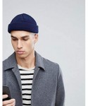 Skullies & Beanies 2PCS Swag Wool Knit Cuff Short Fisherman Beanie for Men Women- Winter Warm Hats - Set R(navy Blue+yellow) ...