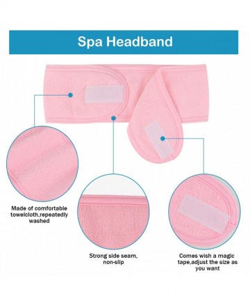 Headbands Facial Spa Headband Adjustable Stretch - Black+White+Pink - CK18M5HAZZQ $14.73