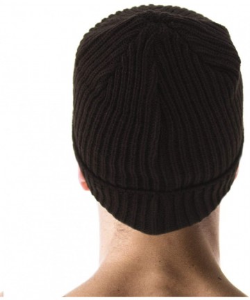 Skullies & Beanies Men's Winter Classic Soft Knit Stretchy Warm Beanie Skully Ski Hat Cap - Ribbed Black - C718I8OWA3X $13.43