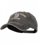 Baseball Caps US Coast Guard Veteran Embroidered Washed Cap - Black - CQ186N346U5 $33.75