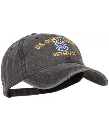 Baseball Caps US Coast Guard Veteran Embroidered Washed Cap - Black - CQ186N346U5 $33.75