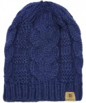 Skullies & Beanies Unisex Warm Chunky Soft Stretch Cable Knit Beanie Cap Hat - 102 2pk Black/ J Blue - CH188LUH933 $16.12