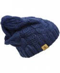 Skullies & Beanies Unisex Warm Chunky Soft Stretch Cable Knit Beanie Cap Hat - 102 2pk Black/ J Blue - CH188LUH933 $16.12