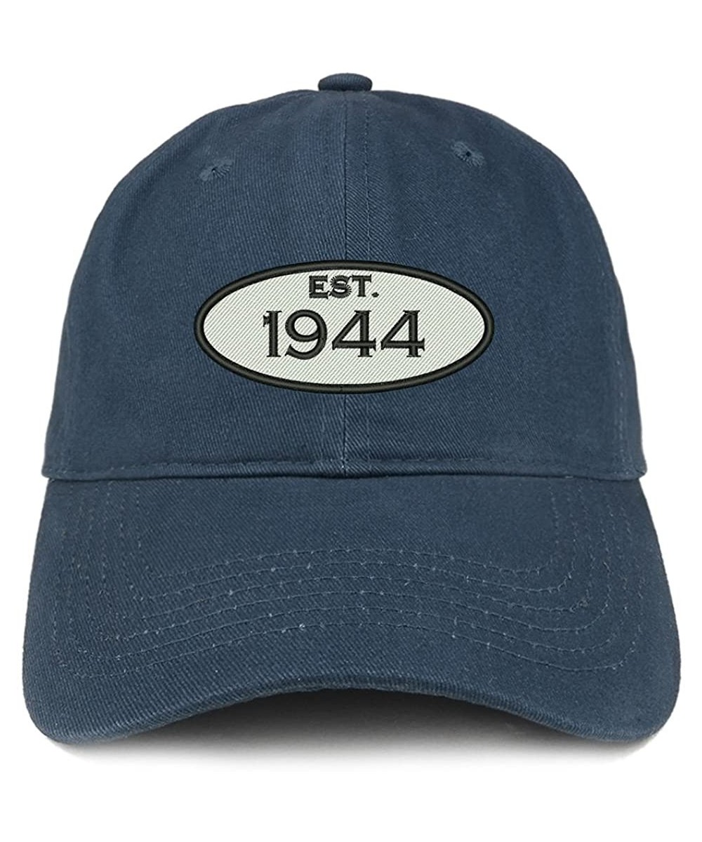 Baseball Caps Established 1944 Embroidered 76th Birthday Gift Soft Crown Cotton Cap - Navy - CG12O5Q0GHY $21.98