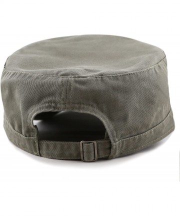 Baseball Caps Washed Cotton Basic & Distressed Cadet Cap Military Army Style Hat - 1. Basic - Olive - CP189ZYHSI9 $14.28
