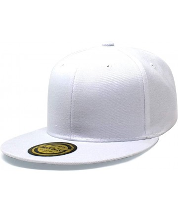 Baseball Caps Flat Visor Snapback Hat Blank Cap Baseball Cap - White - CM18638YU0L $23.88