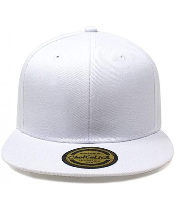 Baseball Caps Flat Visor Snapback Hat Blank Cap Baseball Cap - White - CM18638YU0L $15.12