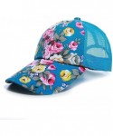 Baseball Caps Unisex Casual Floral Headwear Stretchy Soft Hats Comfort Baseball Cap Baseball Caps - Blue - CD18Y693EHW $30.98