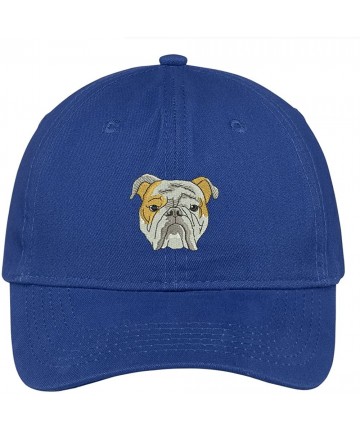 Baseball Caps English Bulldog Head Embroidered Low Profile Soft Cotton Brushed Cap - Royal - CY12O7V4J9Z $23.75