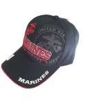 Baseball Caps The U.S. Marines Corps Official Licensed Emblem Cap - Black - CY11WPHBUKH $30.67