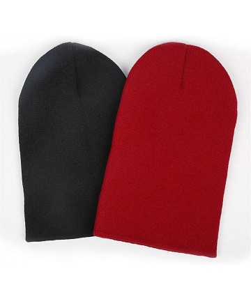 Skullies & Beanies Men Wool Beanie Cap Beanie Hats Lana De Merino Warm Slouchy Knit Cap - Red - CV18YSUKANY $24.20