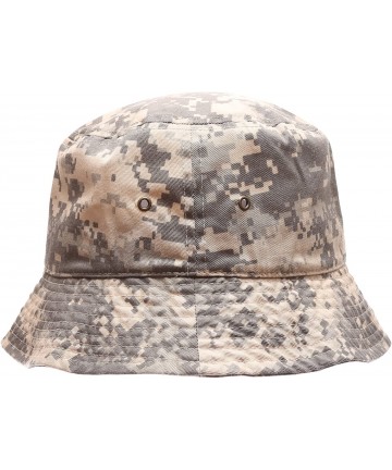 Bucket Hats Summer 100% Cotton Stone Washed Packable Outdoor Activities Fishing Bucket Hat. - Grey Digital Camo - C1182GL7DE8...