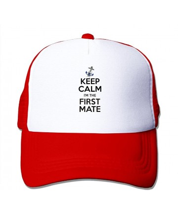 Baseball Caps Keep Calm Im The First Mate Trucker Hat - Red - C612JAWA7OH $11.29