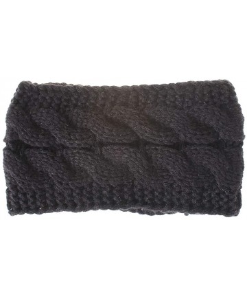 Headbands Knitting Woolen Knot Tie Head Wrap Headbands Women Winter Handmade Hairband - Black - CM18I8WLIKK $10.04