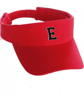 Baseball Caps Custom Sport Sun Visor Hat A to Z Initial Team Letters- Red Visor White Black - Letter E - C918GS5RYOM $18.99