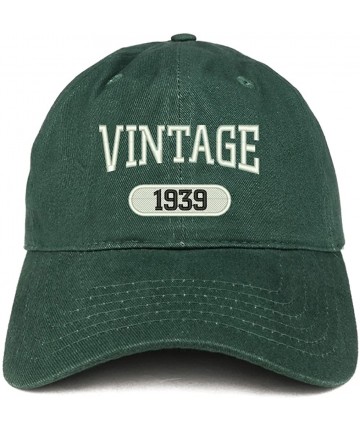 Baseball Caps Vintage 1939 Embroidered 81st Birthday Relaxed Fitting Cotton Cap - Hunter - C3180ZNH547 $25.78