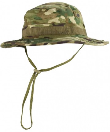 Sun Hats Men's Camo Boonie Hat Fishing Sun Hat Wide Brim Bucket Hat with Adjustable Strap - Mulicam - CM18EGYQC3K $21.26