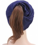 Newsboy Caps Visor Ponytail Beanie Baggy Slouchy Tail Cotton Skullcap Warm Headscarf Winter Hat - Star-black - CC18M033Y7D $1...