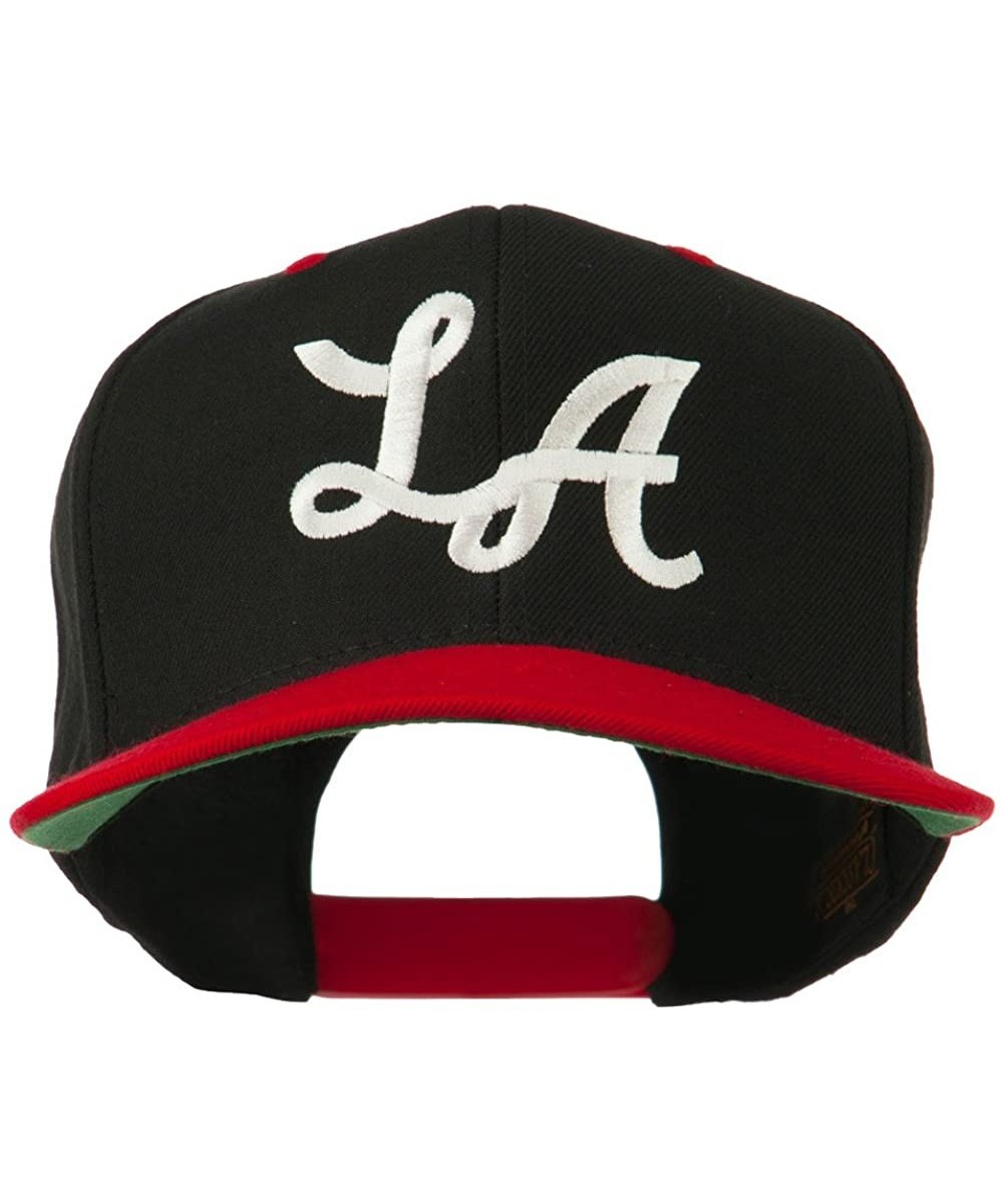 Baseball Caps LA Embroidered Snapback Cap - Black Red - CN11ONYXQF7 $31.47
