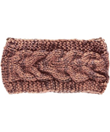 Cold Weather Headbands Plain Braided Winter Knit Headband - Mocha/Brown - CT11R60K7YX $19.51