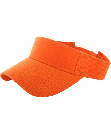 Visors Plain Men Women Sport Sun Visor One Size Adjustable Cap - Hot Orange - C711SD3Q1WJ $12.23
