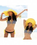 Sun Hats Women Sun Hat Brim Beach Straw Floppy Derby Cap - Sh02-yellow - CD12E4JXBLJ $26.73