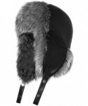 Bomber Hats Men Faux Fur Trapper Hat Winter Warm Ushanka Russian Trooper Hat Hunting Hat - Faux Fur Grey - CC18YMH58X6 $23.52