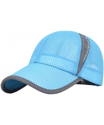 Baseball Caps Unisex Mesh Brim Tennis Cap Outside Sunscreen Quick Dry Adjustable Baseball Hat - A-light Blue - CO182Q0ZRHZ $1...