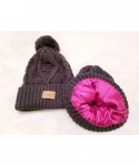 Skullies & Beanies Satin Lined Knit Beanie Winter Ski Hat Cap - Grey - CK1930CDYNU $30.62