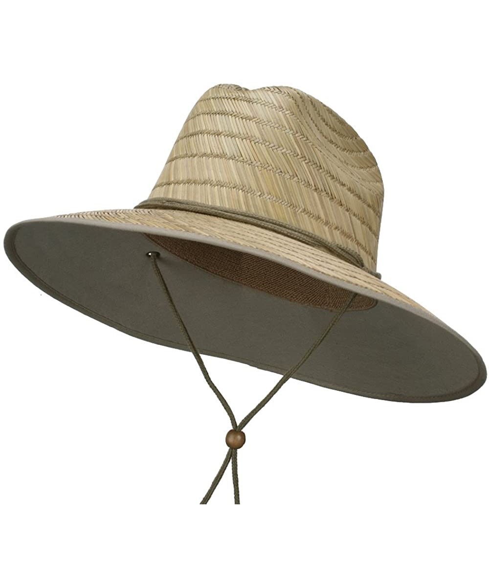 Sun Hats Straw Braid Lifeguard Sun Hat - Natural - CZ11WTIXXG1 $83.84