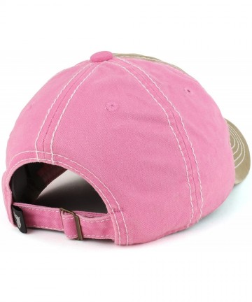 Baseball Caps Breast Cancer Awareness Ribbon Multi Color Baseball Cap - Pink Khaki - CR18GGCMNXH $30.44