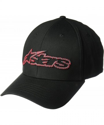 Baseball Caps Men's Logo Flexfit Hat Curved Bill Structured Crown - Blaze Fader Hat Black/Red - CH18HESA56S $52.39